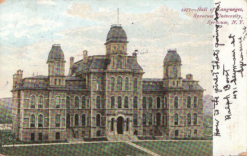 Postcard Hall of Languages Syracuse University Syracuse NY