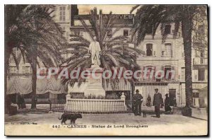 Postcard Old CANNES Statue of Lord Brougham