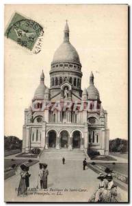 Paris Postcard Old Basilica of the Sacred Heart Facade principale