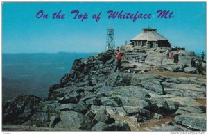 Sightseers on summit at top of Whiteface Mt, Adirondacks, New York, 1963