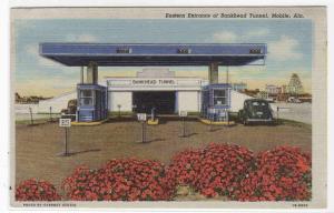 Bankhead Tunnel Entrance Cars Toll Booth Mobile Alabama postcard