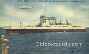 Ferry Hillsborough, St Petersburg, Florida, FL USA Ferry Ship Postcard Post C...