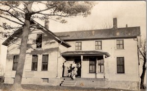 RPPC Family on Porch of Country Farmhouse c1907 Mothers Children Postcard W20