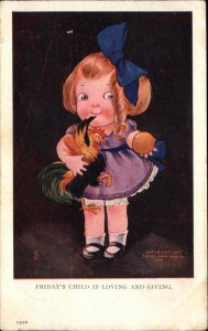 Ullman Monday's Child Poem Series Friday's Child No. 1920 Pre-1910 Postcard