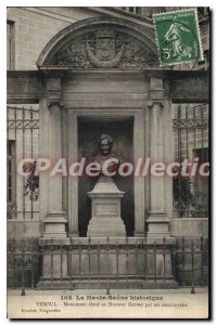 Postcard Old Vesoul high monument to Dr. Gevrey by his countrymen