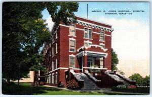 SHERMAN, Texas  TX    Wilson N. Jones MEMORIAL HOSPITAL  c1940s Linen   Postcard