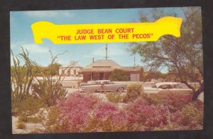 LANGTRY TEXAS JUDGE BEAN COURT OLD CARS POSTCARD 1960 OLDSMOBILE INVICTA