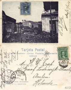 chile, VALPARAISO, Terremoto Calle Victoria Delicias (1907) Earthquake Postcard