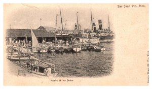 Antique Postcard Puerto Rico - San Juan Boat Dock