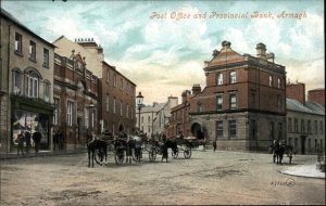 Armagh Ireland Post Office and Provincial Bank c1910 Vintage Postcard