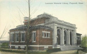 Massachusetts Pepperell Lawrence Memorial Library Swaysey postcard 22-2192