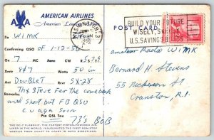 American Airlines Postcard - DC-7 Flagship - 1956 - Manassas, VA