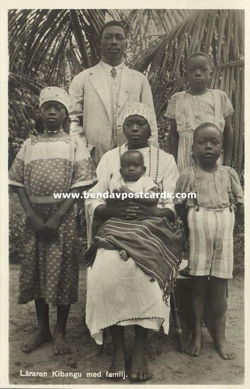 rwanda, KIBANGU, Mission School Teachers with Family (1930s) RPPC