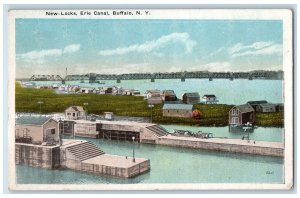 c1910's View Of New Locks Erie Canal Buffalo New York NY Antique Postcard 