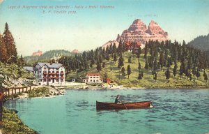 Italy Lake & Hotel Misurina 1913