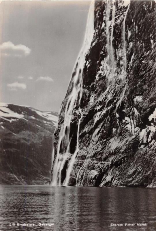 GEIRANGER NORWAY NORGE BRUDESLØRET~PETTER MEROK PHOTO POSTCARD