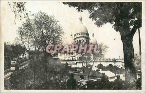 Modern Postcard The Square Paris Montmartre Funicular and Sacred Heart