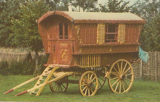 Gypsy Gipsy Caravan at Stratford Upon Avon Romany 1970s West Midlands Postcard