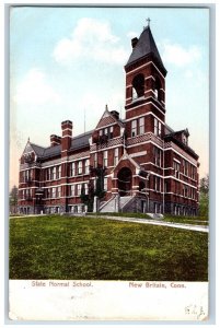 New Britain Connecticut State Normal School Exterior View c1906 Vintage Antique