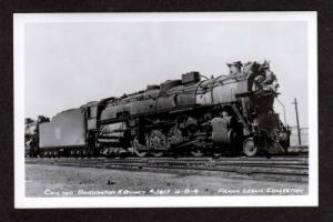 Chicago Burlington Quincy Train Railroad RR Real Photo Postcard Engine 5613 PC