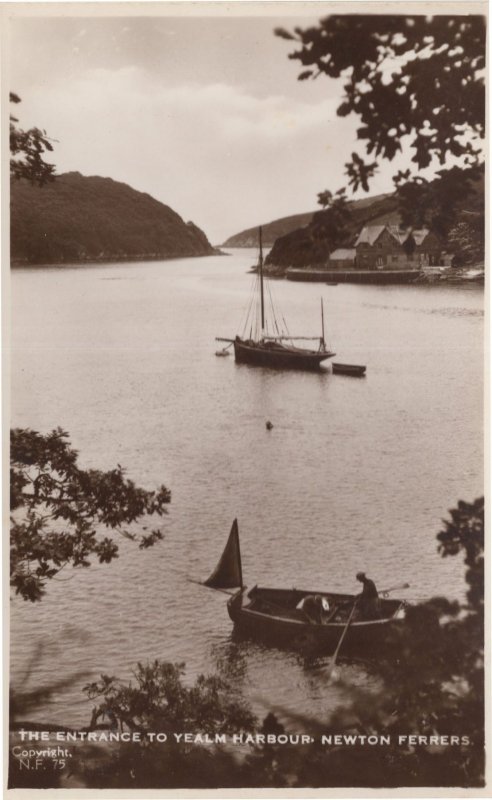 Yealm Harbour Newton Ferrers Devon Real Photo Postcard