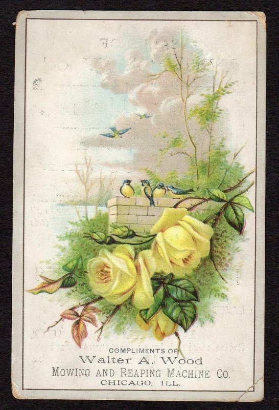 WALTER WOOD MOWING & REAPING MACHINE CO*CHICAGO*HARVESTING*VICTORIAN TRADE CARD