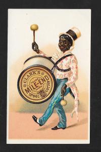 VICTORIAN TRADE CARD Clark's Thread Black Drummer