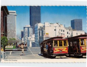 Postcard Cable Car Crossing, San Francsico, California