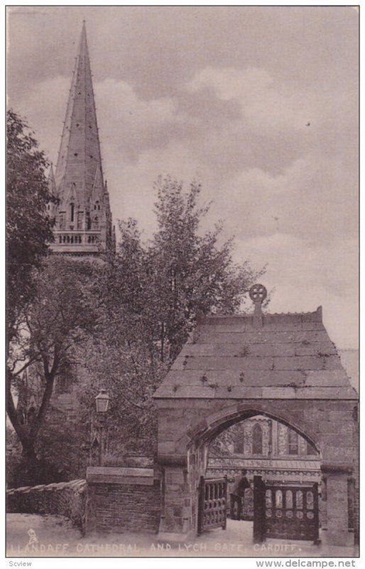 CARDIFF, Wales, 1900-1910's; Llandaff Cathedral And Lych Gate