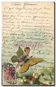 Old Postcard Fancy Butterfly Child