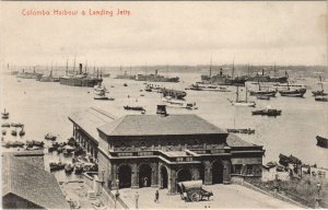 PC COLOMBO HARBOUR AND LANDING JETTY SRI LANKA CEYLON (a28247)