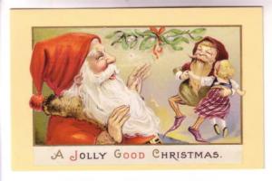 Santa Claus with Elf Dancing with Doll, Christmas