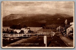 Postcard Highland Fort Augustus Scotland c1930s The Locks McDonald's Stores RPPC