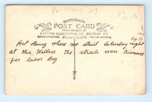 Rppc Port Henry NY Truck Gas Station Hotel New York Real Photo Postcard