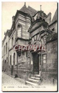 Postcard Old Chinon Vieilles Maisons Rue Voltaire