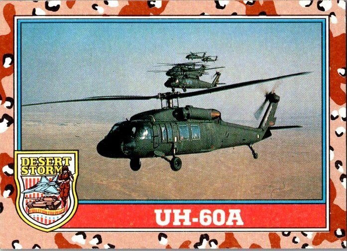 Military 1991 Topps Dessert Storm Card UH-60A Helicopter sk21343