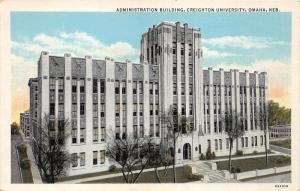 Omaha Nebraska~Creighton University Administration Building~1930 Postcard