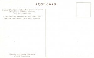 Vintage Postcard Hand-Carved Mantel Old Governor's Room Little Rock Arkansas AR