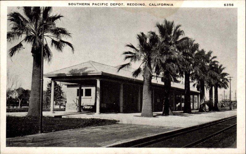 Redding California CA Train Station Depot 1910s-30s Postcard