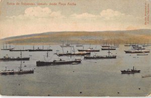 Valparaiso Chile Playa Ancha Harbor View Ships Postcard JG236756