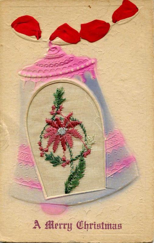 Embroidered Silk - A Merry Christmas