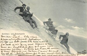 Winter sports sleigh and slide Switzerland 1902