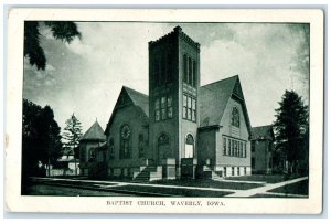 1920 Baptist Church Chapel Exterior View Building Waverly Iowa Vintage Postcard