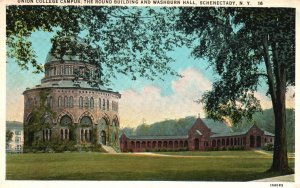 Union College Building Washburn Hall Schenectady New York Postcard 1930