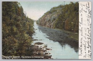 Thousand Islands New York~Entrance To Holstead Bay~PM 1907~Vintage Postcard