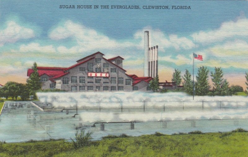 Florida Clewiston Sugar House In The Everglades Curteich sk1486a