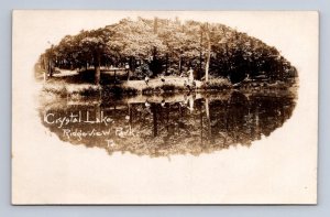 RPPC CRYSTAL LAKE RIDGEVIEW PARK PENNSYLVANIA REAL PHOTO POSTCARD (c.1910)
