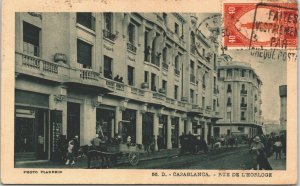 Morocco Casablanca Rue De L'Horloge Vintage Postcard 04.08