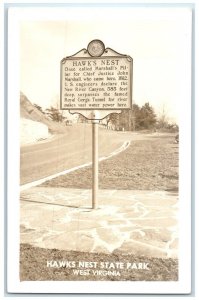 c1950's Hawks Nest State Park West Virginia WV RPPC Photo Vintage Postcard