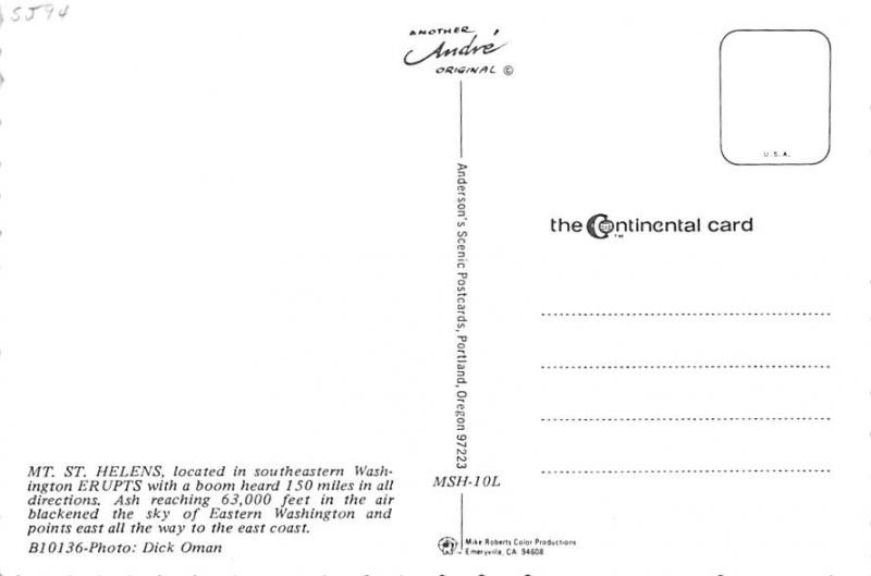 Eruption of Mt St Helens - 